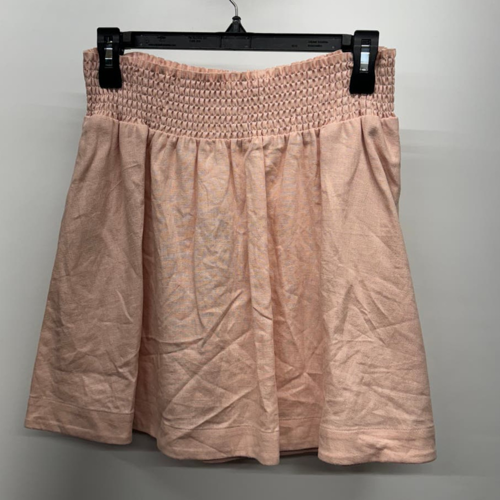 Open Edit Smocked Linen Pink Skirt